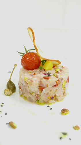 Ricette pesce crudo - Tartare di ombrina e pistacchi