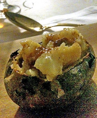 Patata, olio di concia e ricco di mare